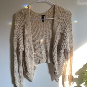 Tan knit cardigan